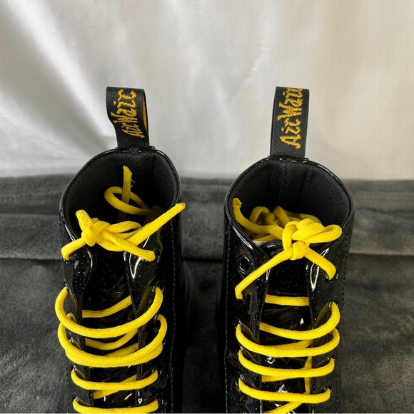 Dr. Martens Glitter Luana Women’s Black Combat Bootss Size 6 - Picture 10 of 12